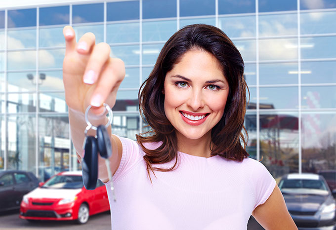 Woman Holding Car Keys.