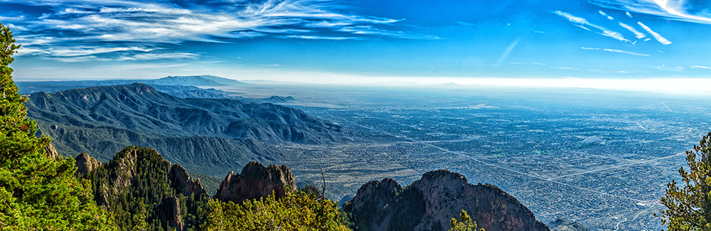 Aerial View of Albuquerque, New Mexico From the Sandia Mountains.