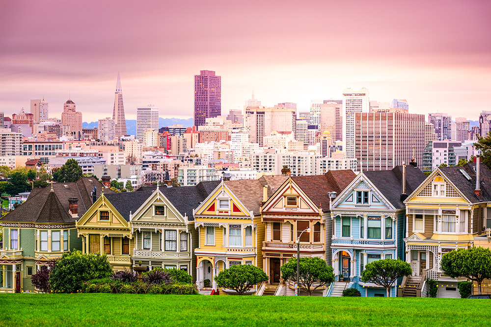 San Fransicsco viewed from Alamo Square.