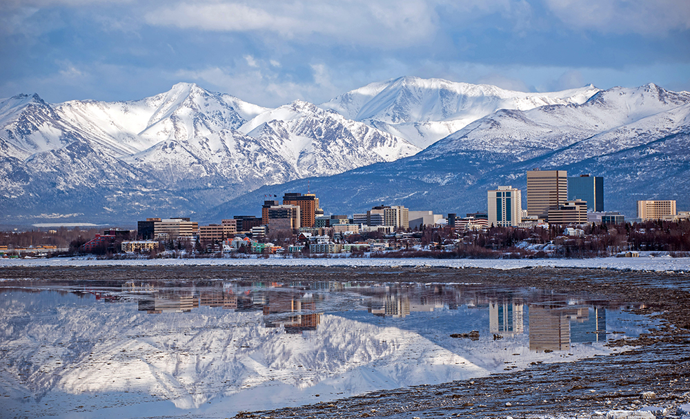 Anchorage Skyline with Reflection.