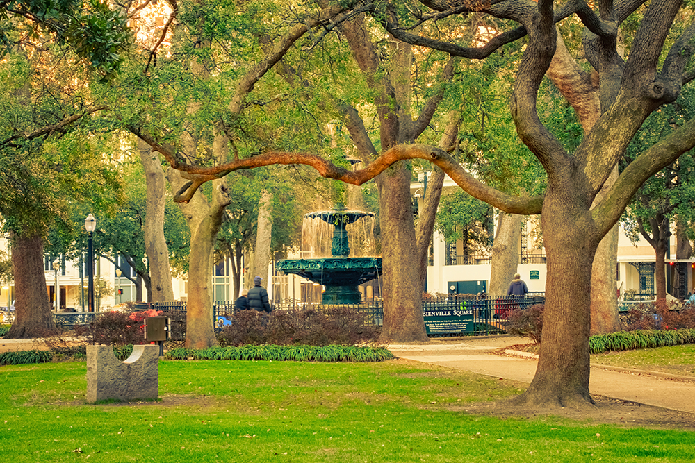 Bienville Square and Park in Downtown Mobile, AL.