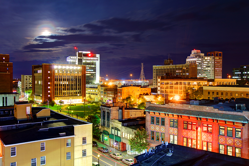 Full Moon Over Bridgeport, CT.