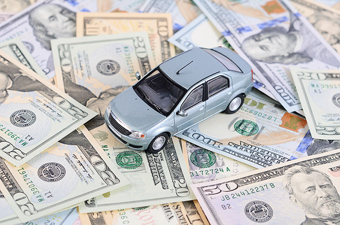 car on money