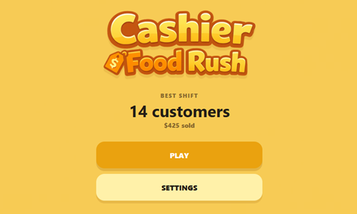 Cashier Food Rush Game.