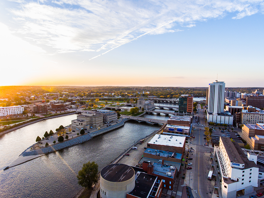 Cedar Rapids, Iowa Skyline.