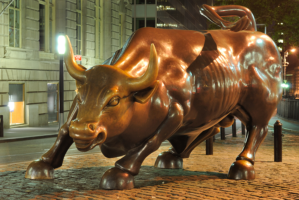 Charging Bull Statue in Lower Manhattan.