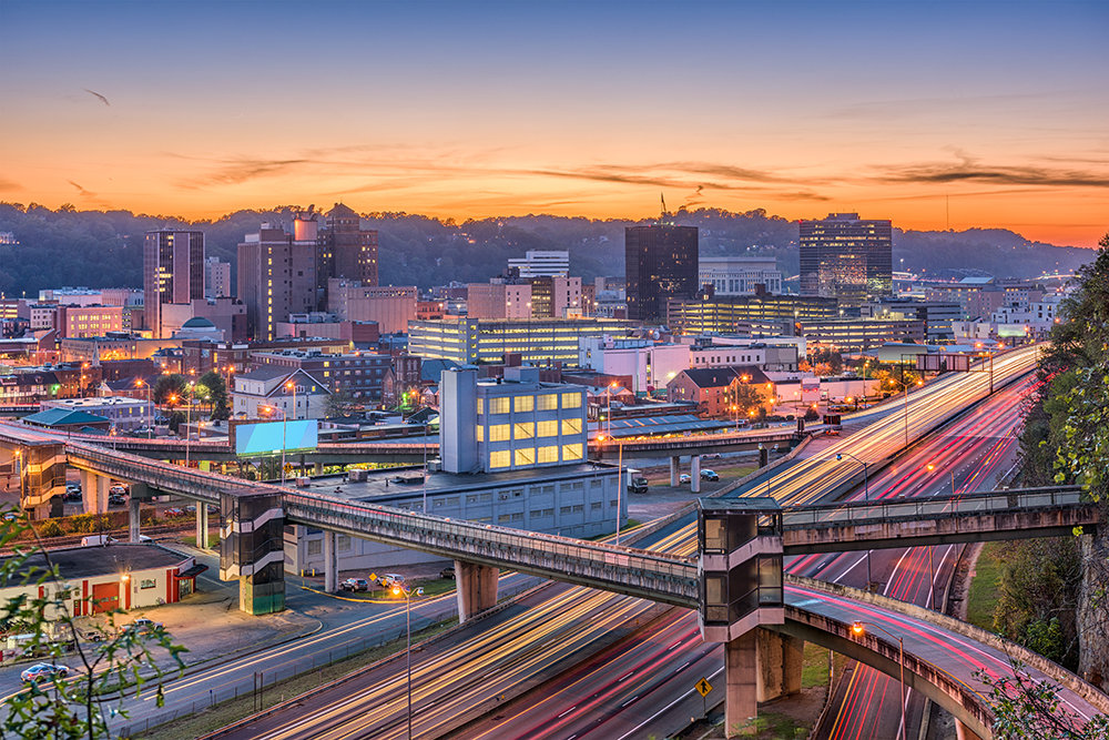 Skyline of Charleston, WV.