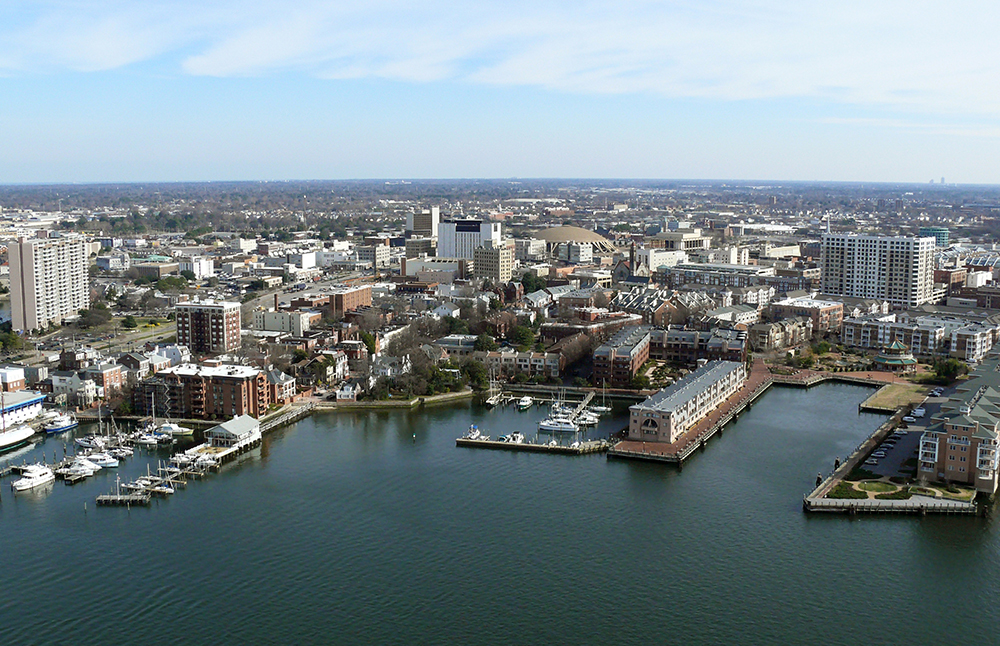 Aerial View of Chesapeake, Virginia.