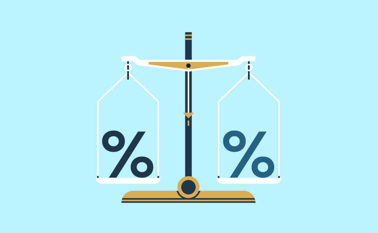 Comparing rates on weighing scale.