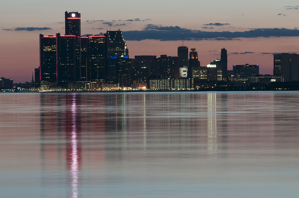 Detroit Skyline at Night.