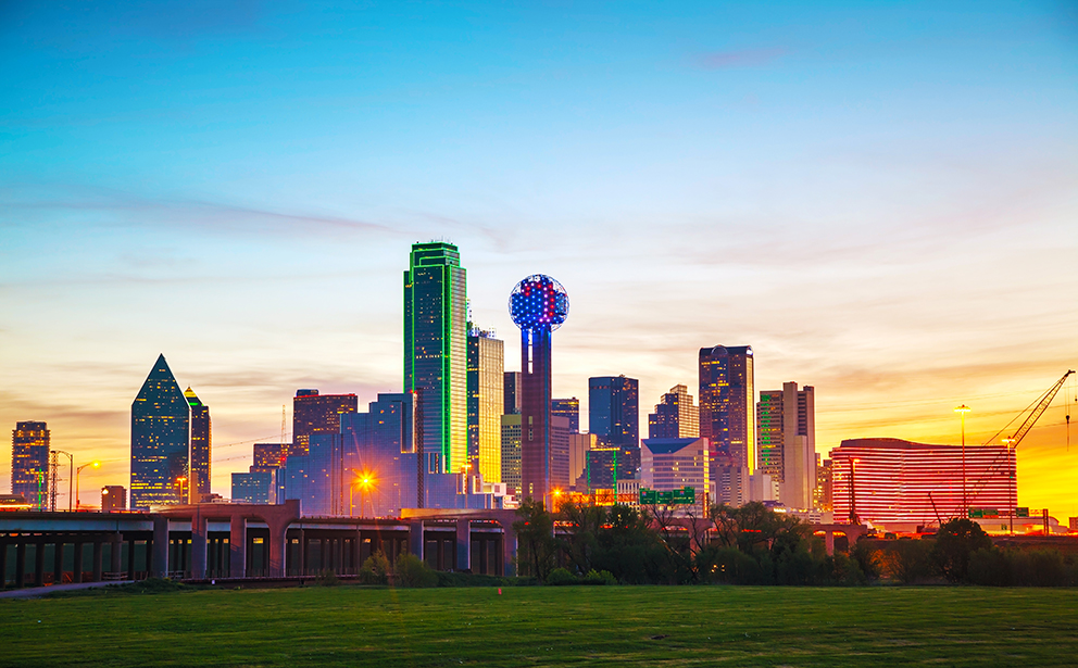 Sunset Over Downtown Dallas.