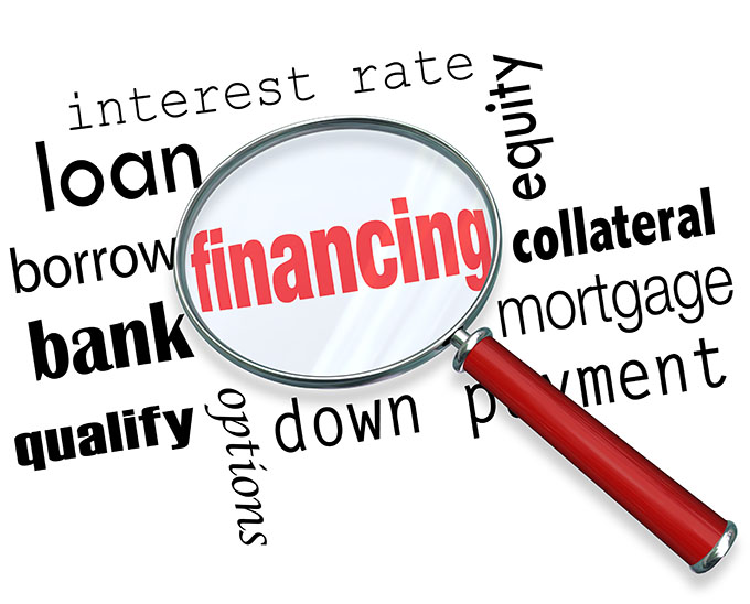 financing magnified in a word cloud