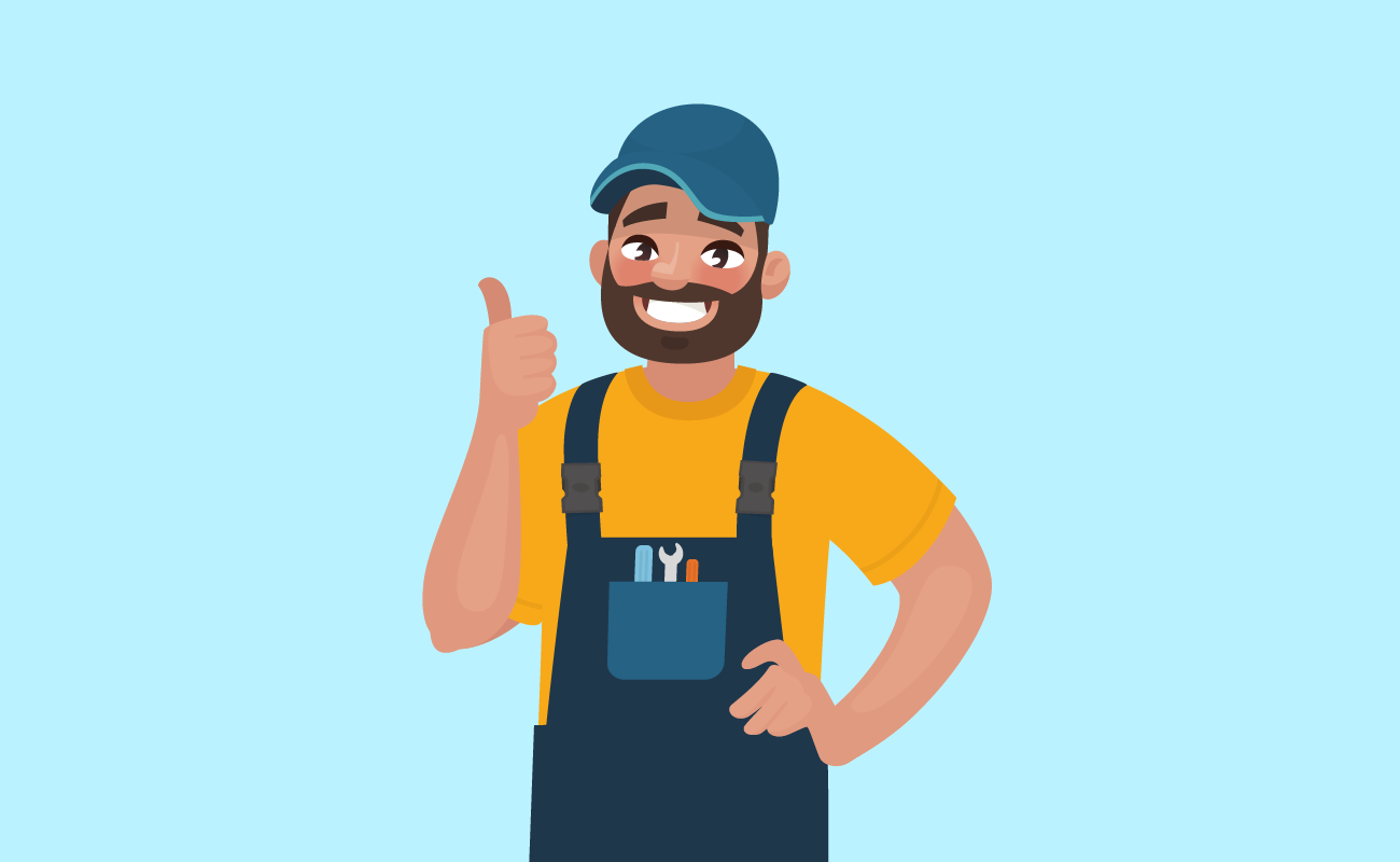 Illustration of a happy handyman.