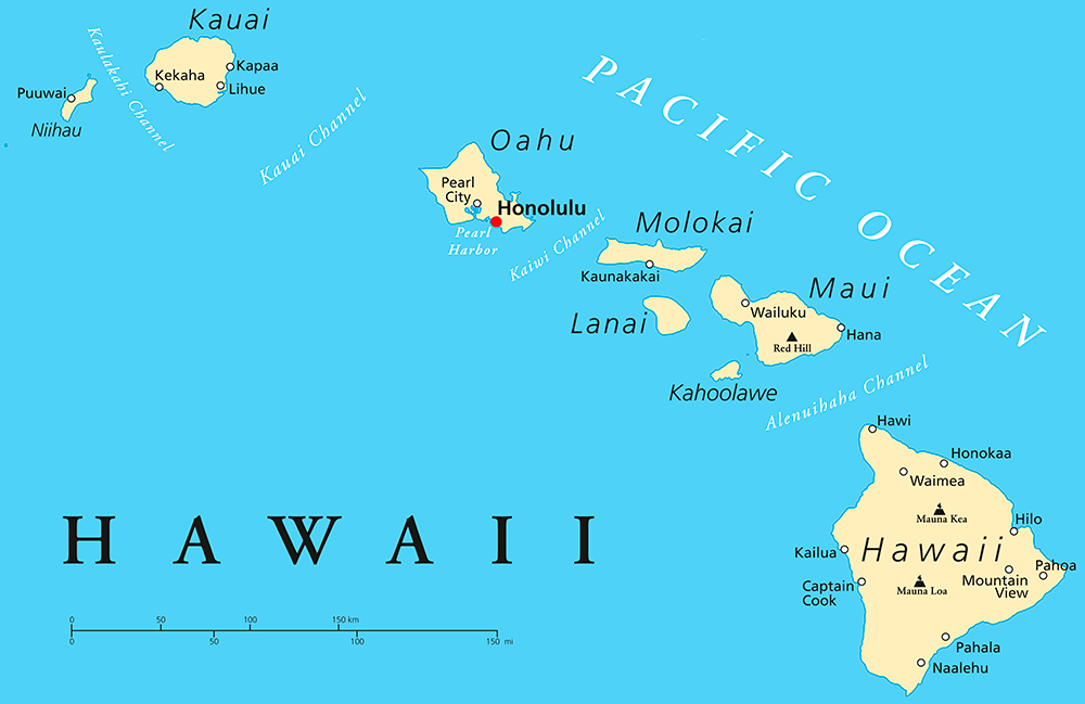 Hawaii State Map.