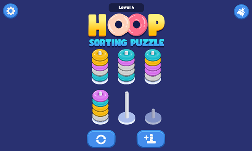 Hoop Sorting Puzzle Game.