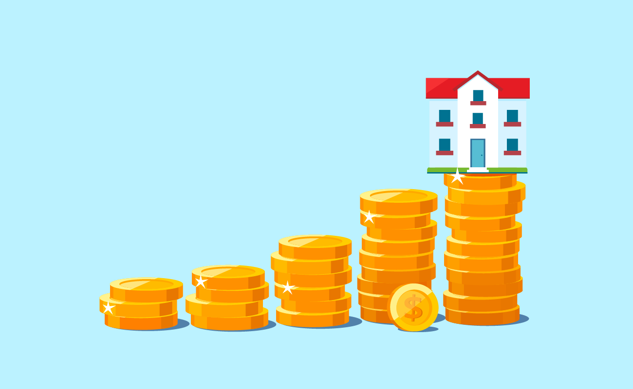 House on top of Stacked Coins.