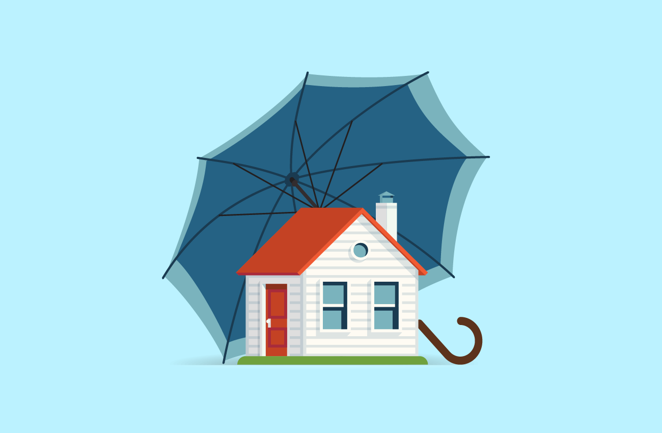 House Protected by a Large Umbrella.