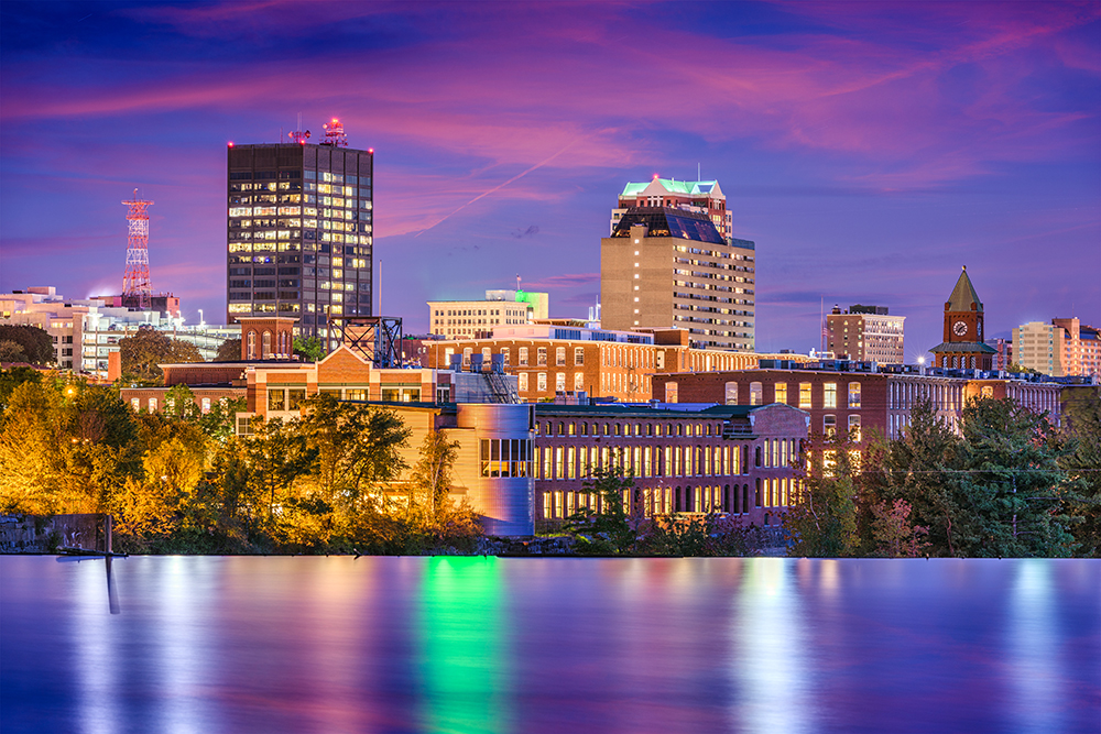 Manchester, New Hampshire Skyline.