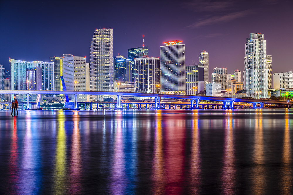 Miami Skyline at Night.