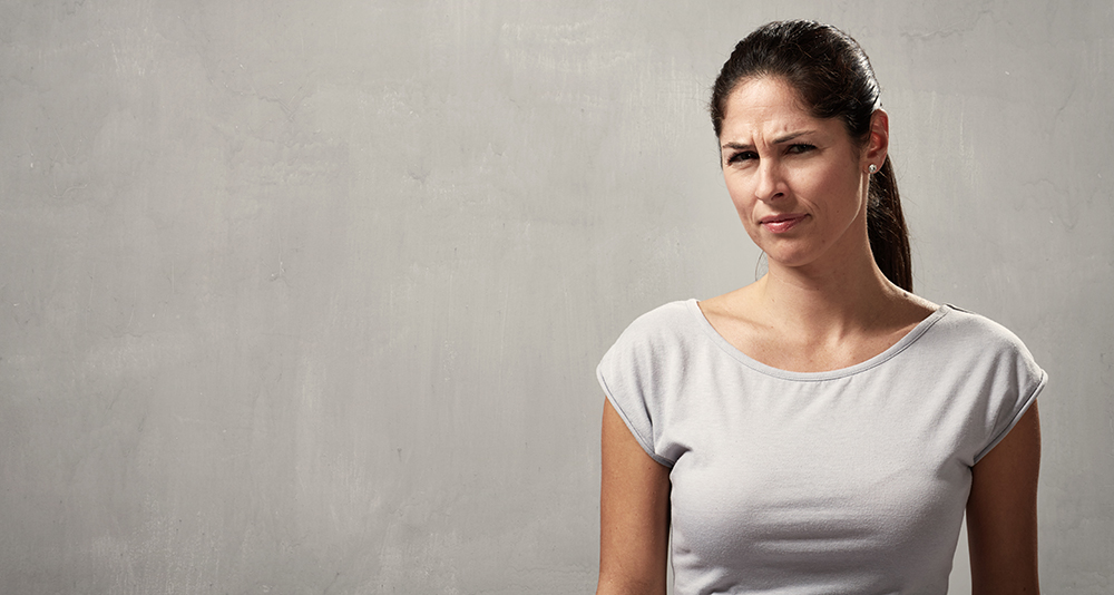 Woman With Confused Look on Her Face.