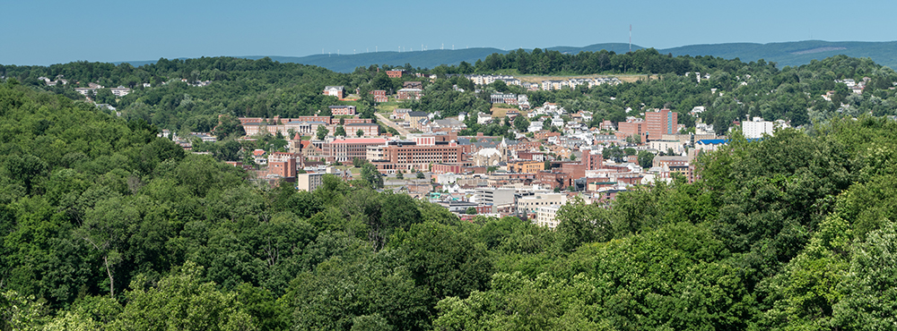 Aerial View of Morgantown, West Virginia.