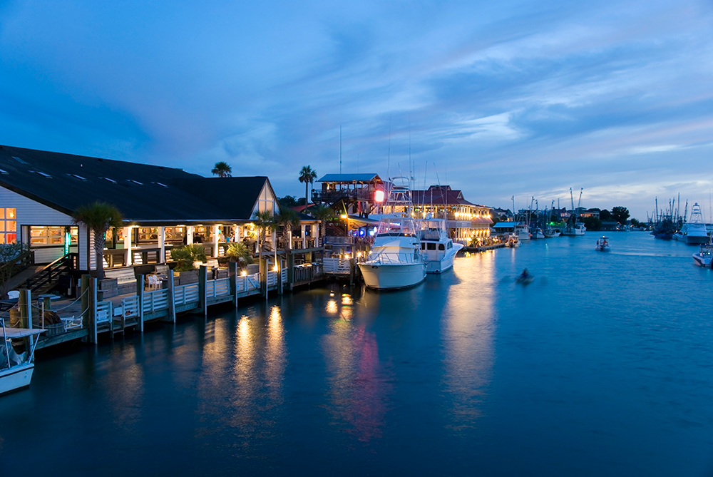 Mount Pleasant Marina at Night.