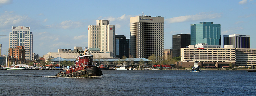 Downtown Norfolk Skyline.