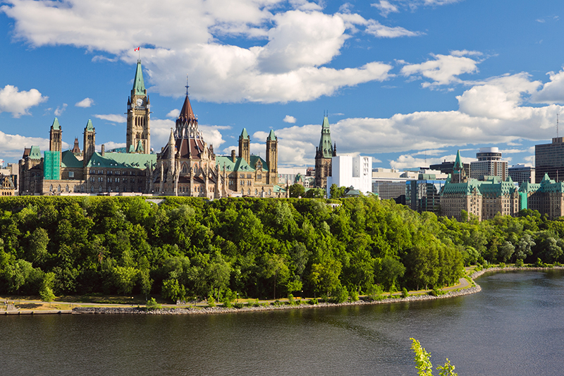 Parliament Hill in Ottawa, Ontario, Canada.