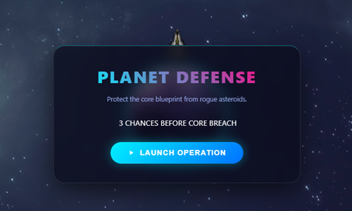 Planet Defense Game.