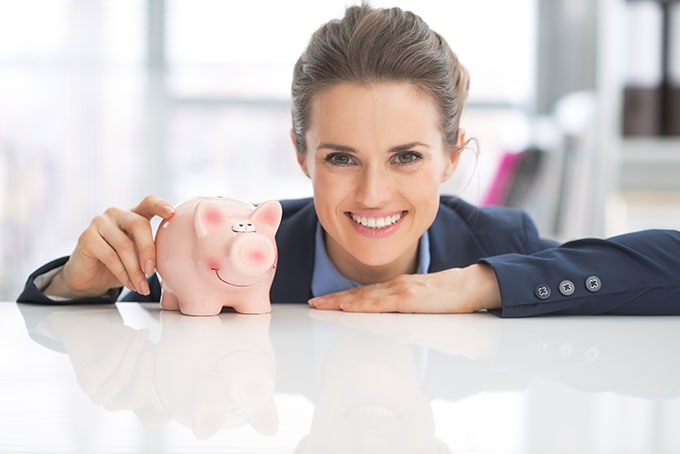 woman with piggy bank