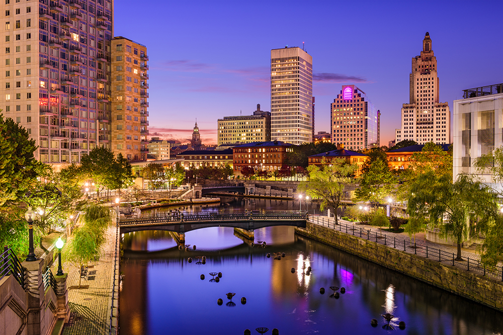 Providence Skyline at Dusk.