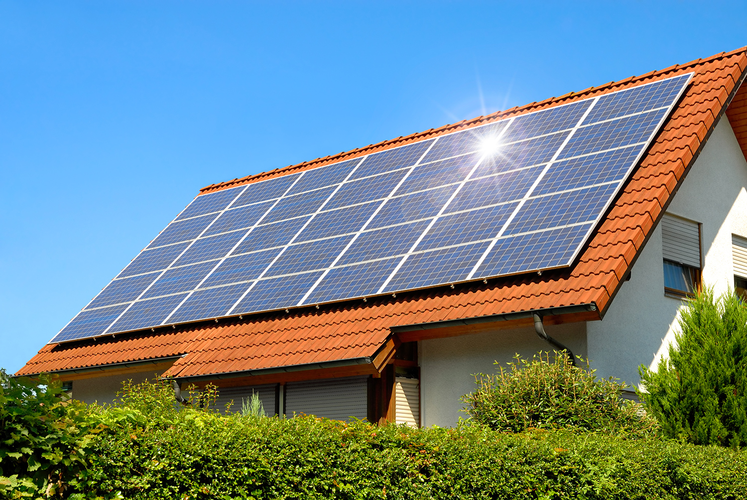 Roof With Solar Panels.