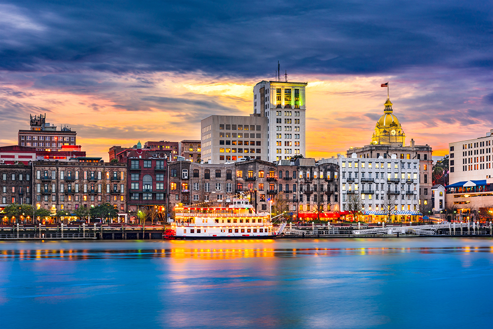 Savannah, Georgia Skyline.