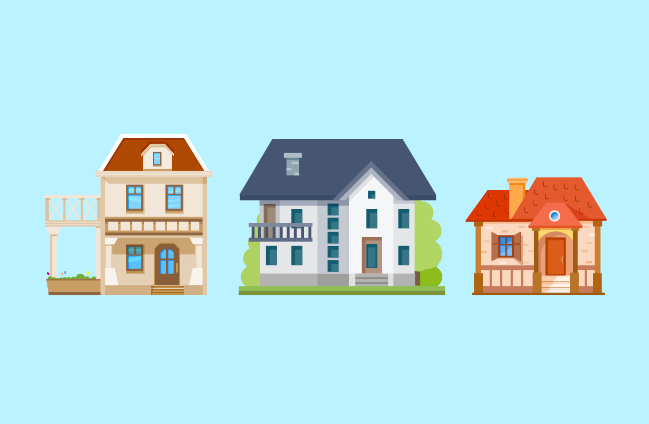 Various types of houses.