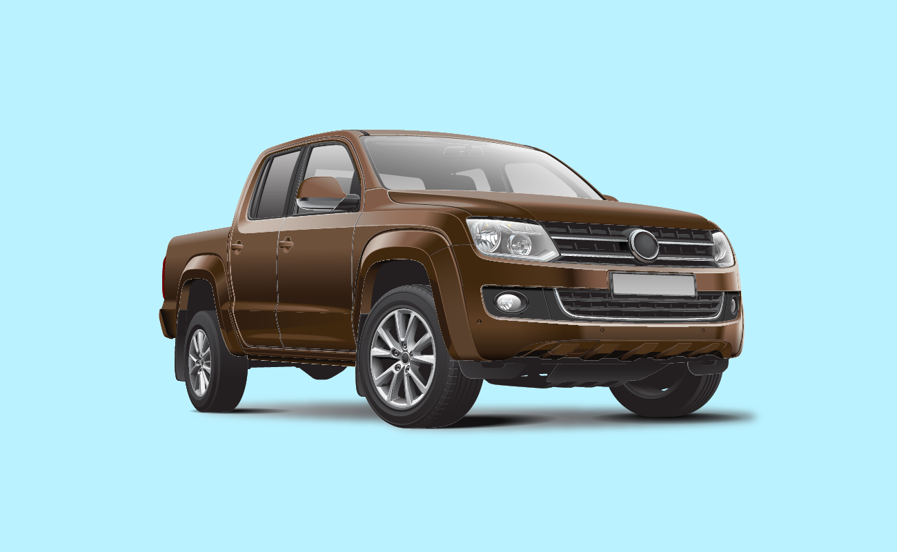 Vector Illustration of a Brown Pick Up Truck.