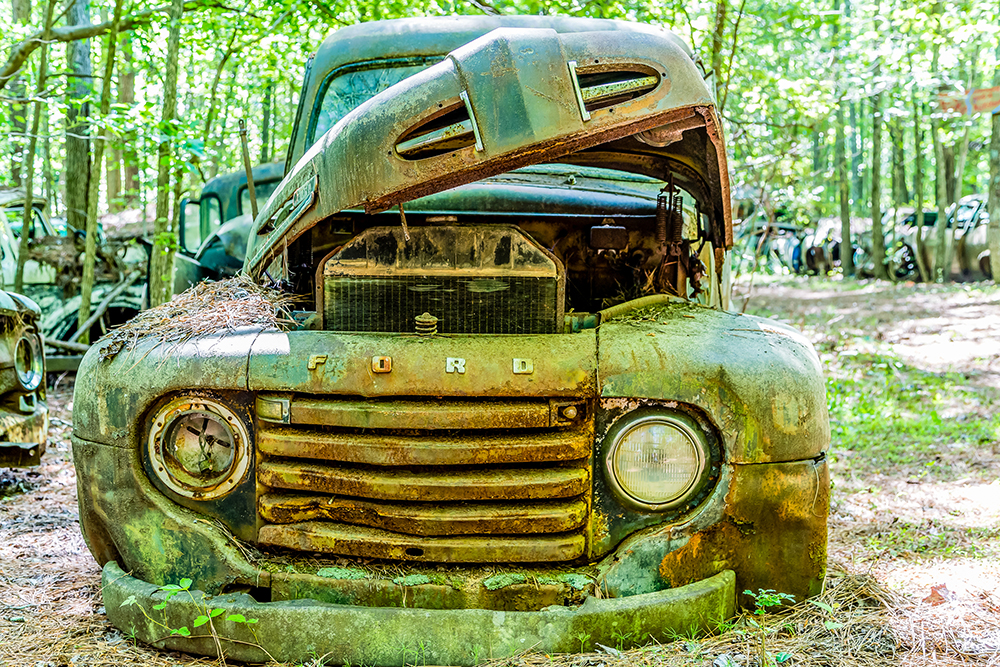 Vintage Green Ford Pickup.