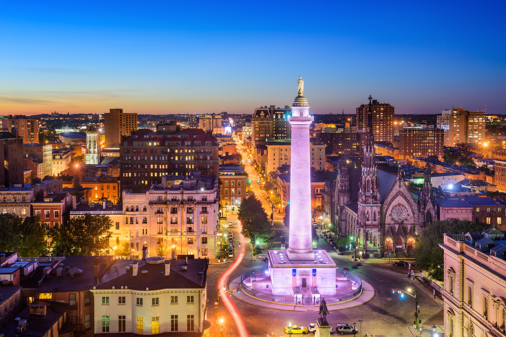 Washington Monument in Baltimore.