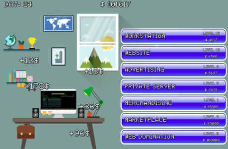 Web Tycoon Simulator Game.