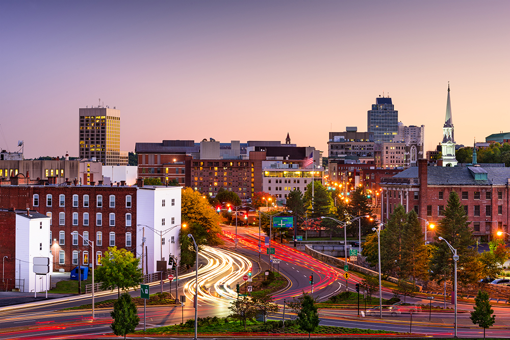 Worcester, Massachusetts Skyline.